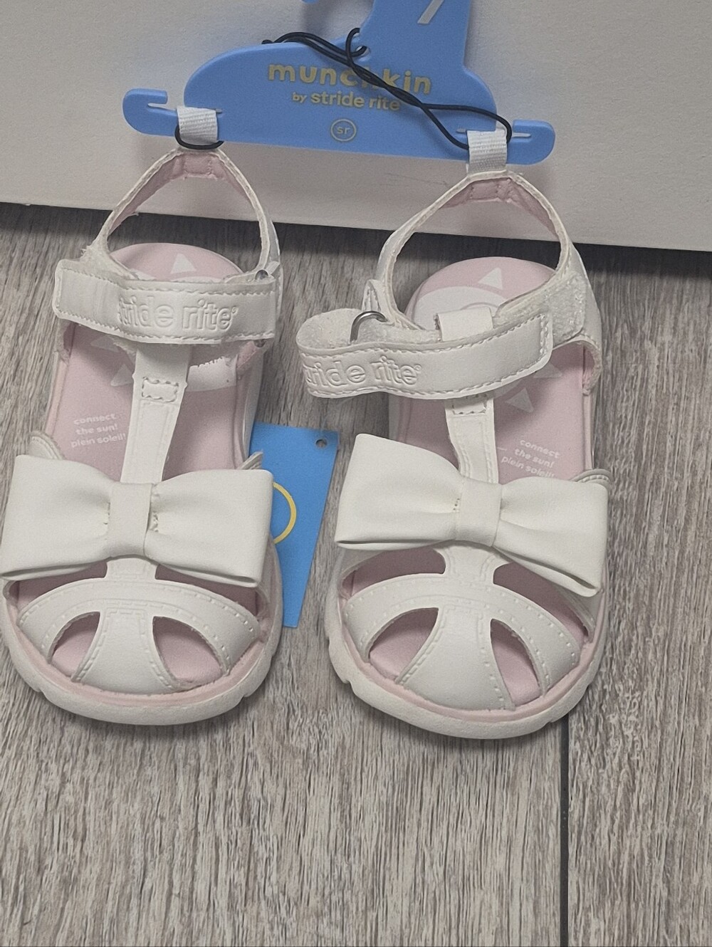 Munchkin By Stride Rite Chardon White Baby/ Toddler Girls Sandals, Size 7